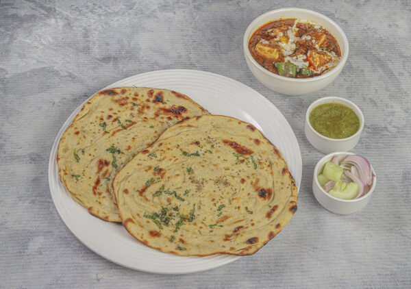 Kadai Paneer with Laccha Paratha [2 pcs]