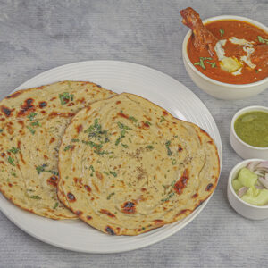 Butter Chicken [4 pcs] with Laccha Paratha [2 ] with Salad and Chutney